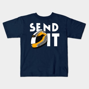 Send It Helmet Dark Kids T-Shirt